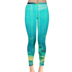 Intro Youtube Background Wallpaper Aquatic Water Inside Out Leggings by Pakemis