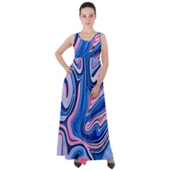 Abstract Liquid Art Pattern Empire Waist Velour Maxi Dress by GardenOfOphir