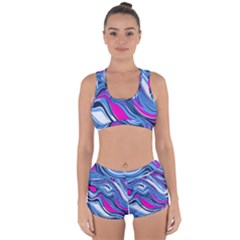 Fluid Art Pattern Racerback Boyleg Bikini Set by GardenOfOphir