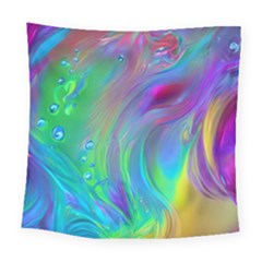 Fluid Art - Artistic And Colorful Square Tapestry (large) by GardenOfOphir