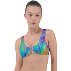 Fluid Art - Artistic And Colorful Ring Detail Bikini Top