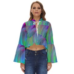Fluid Art - Artistic And Colorful Boho Long Bell Sleeve Top