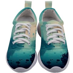 Ai Generated River Forest Woods Outdoors Kids Athletic Shoes by Pakemis