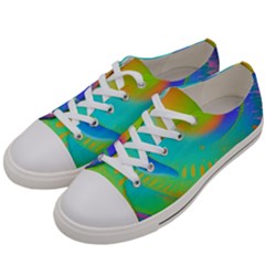 Contemporary Fluid Art Pattern In Bright Colors Men s Low Top Canvas Sneakers by GardenOfOphir
