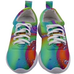 Modern Abstract Liquid Art Pattern Kids Athletic Shoes by GardenOfOphir