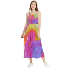 Beautiful Fluid Shapes In A Flowing Background Boho Sleeveless Summer Dress by GardenOfOphir