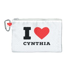 I Love Cynthia Canvas Cosmetic Bag (medium) by ilovewhateva