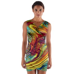 Liquid Art Pattern - Abstract Art Wrap Front Bodycon Dress by GardenOfOphir