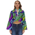 Waves Of Color Boho Long Bell Sleeve Top View1