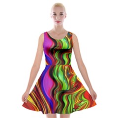 Swirls And Curls Velvet Skater Dress by GardenOfOphir