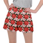 Poinsettia Pattern Seamless Pattern Christmas Xmas Ripstop Shorts