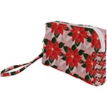 Poinsettia Pattern Seamless Pattern Christmas Xmas Wristlet Pouch Bag (Small)