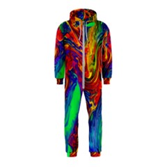 Waves Of Colorful Abstract Liquid Art Hooded Jumpsuit (kids) by GardenOfOphir