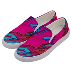 Colorful Abstract Fluid Art Men s Canvas Slip Ons by GardenOfOphir