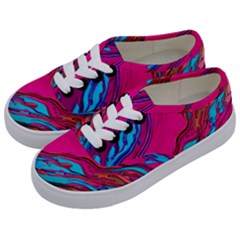 Colorful Abstract Fluid Art Kids  Classic Low Top Sneakers by GardenOfOphir