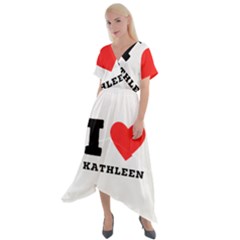 I Love Kathleen Cross Front Sharkbite Hem Maxi Dress by ilovewhateva