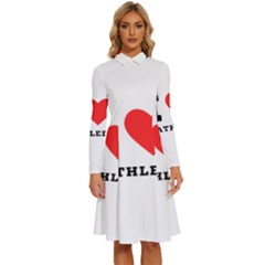 I Love Kathleen Long Sleeve Shirt Collar A-line Dress by ilovewhateva