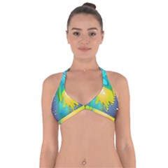 Liquid Background Halter Neck Bikini Top by GardenOfOphir