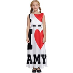 I Love Amy Kids  Satin Sleeveless Maxi Dress by ilovewhateva