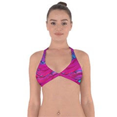Fluid Art Pattern Halter Neck Bikini Top by GardenOfOphir