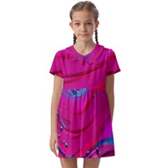 Fluid Art Pattern Kids  Asymmetric Collar Dress by GardenOfOphir