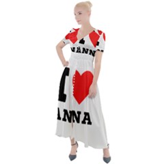 I Love Anna Button Up Short Sleeve Maxi Dress