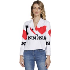 I Love Anna Women s Long Sleeve Revers Collar Cropped Jacket by ilovewhateva