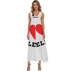 I Love Helen V-neck Sleeveless Loose Fit Overalls by ilovewhateva