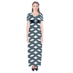 Lattice Pattern Short Sleeve Maxi Dress by GardenOfOphir