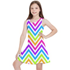 Bright Chevron Kids  Lightweight Sleeveless Dress by GardenOfOphir