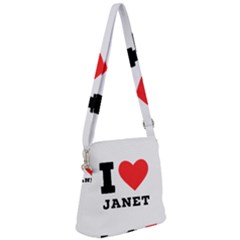 I Love Janet Zipper Messenger Bag by ilovewhateva