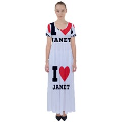 I Love Janet High Waist Short Sleeve Maxi Dress by ilovewhateva