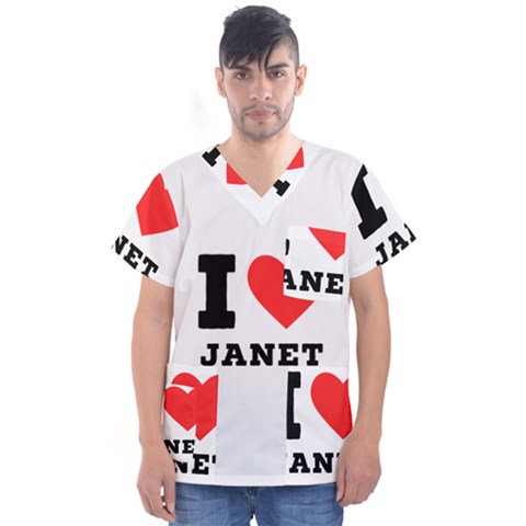 I Love Janet Men s V-neck Scrub Top by ilovewhateva