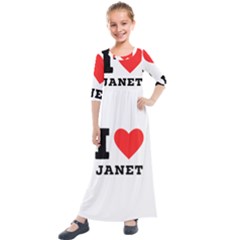 I Love Janet Kids  Quarter Sleeve Maxi Dress by ilovewhateva