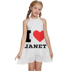 I Love Janet Kids  Halter Collar Waist Tie Chiffon Dress by ilovewhateva