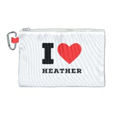 I Love Heather Canvas Cosmetic Bag (large) by ilovewhateva