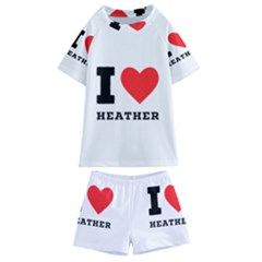 I Love Heather Kids  Swim Tee And Shorts Set by ilovewhateva