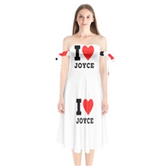 I Love Joyce Shoulder Tie Bardot Midi Dress by ilovewhateva