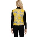 Lemon Background Lemon Wallpaper Women s Short Button Up Puffer Vest View2