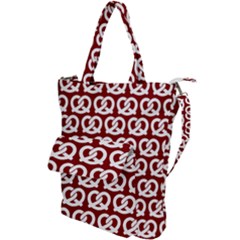 Red Pretzel Illustrations Pattern Shoulder Tote Bag by GardenOfOphir