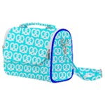 Aqua Pretzel Illustrations Pattern Satchel Shoulder Bag