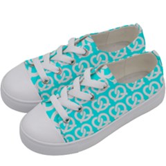 Aqua Pretzel Illustrations Pattern Kids  Low Top Canvas Sneakers by GardenOfOphir