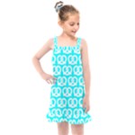 Aqua Pretzel Illustrations Pattern Kids  Overall Dress