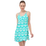 Aqua Pretzel Illustrations Pattern Summer Time Chiffon Dress