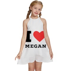 I Love Megan Kids  Halter Collar Waist Tie Chiffon Dress by ilovewhateva