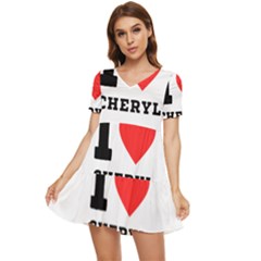 I Love Cheryl Tiered Short Sleeve Babydoll Dress by ilovewhateva