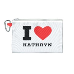 I Love Kathryn Canvas Cosmetic Bag (medium) by ilovewhateva