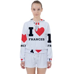 I Love Frances  Women s Tie Up Sweat by ilovewhateva
