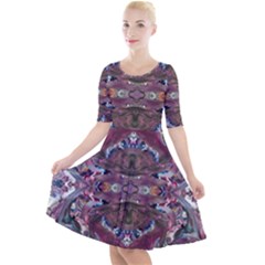 Blend Iv Quarter Sleeve A-line Dress by kaleidomarblingart