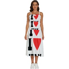 I Love Jean Sleeveless Shoulder Straps Boho Dress by ilovewhateva